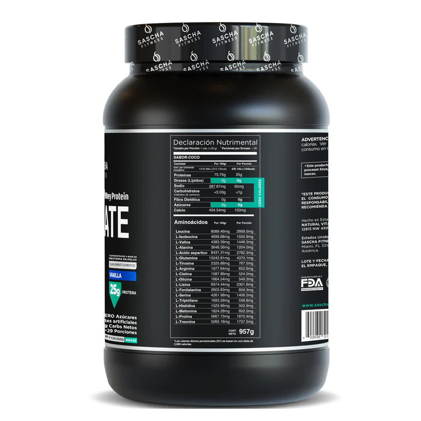 Proteina Sascha Fitness Vainilla