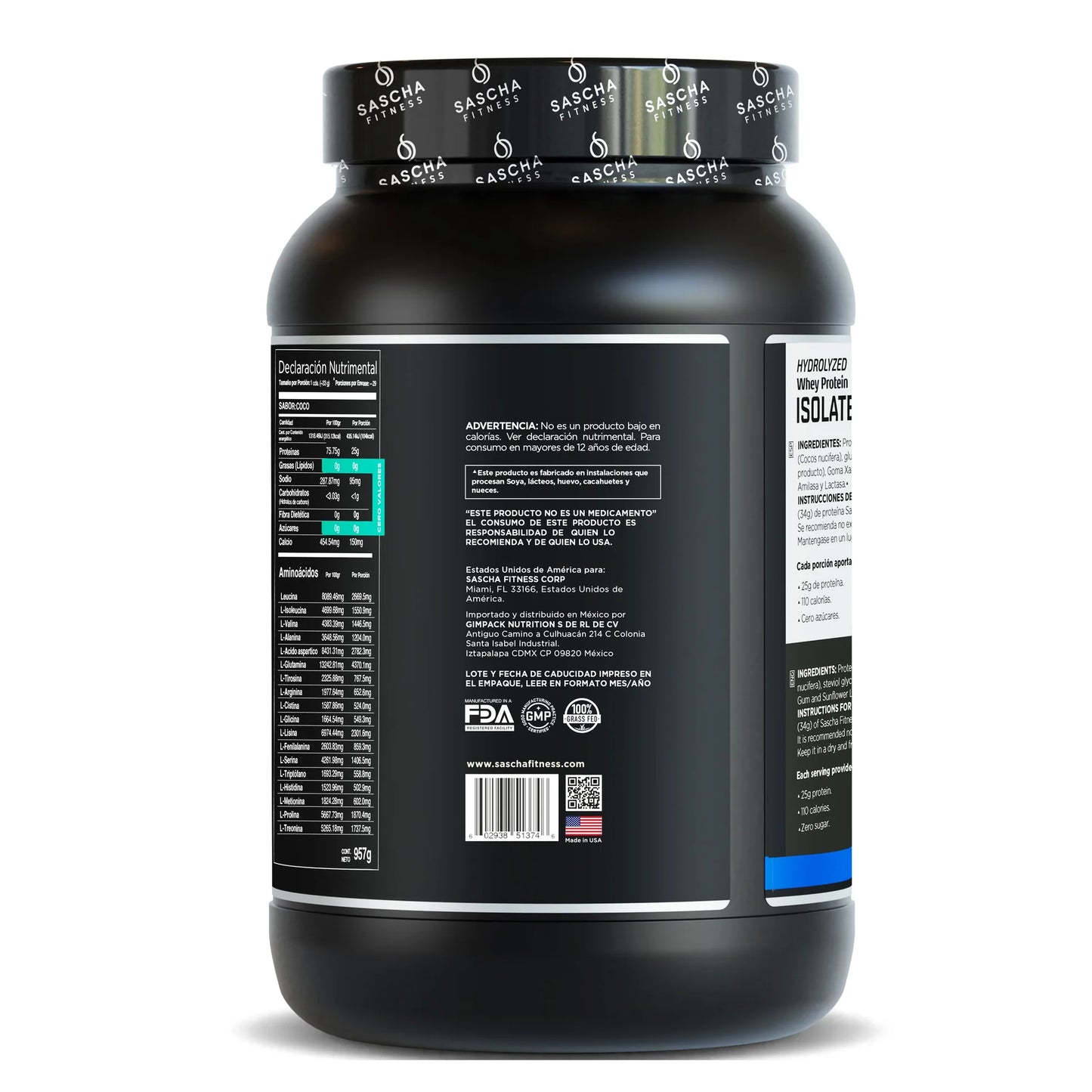Proteina Sascha Fitness Vainilla