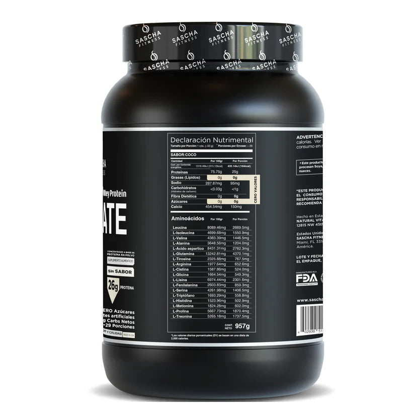 Proteina Sascha Fitness Sin Sabor